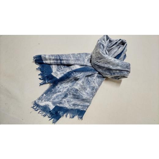 ふるさと納税 織物・繊維品 鹿児島県 いちき串木野市 ニードルパンチストール ブルー P-181aH P-181a ブルー