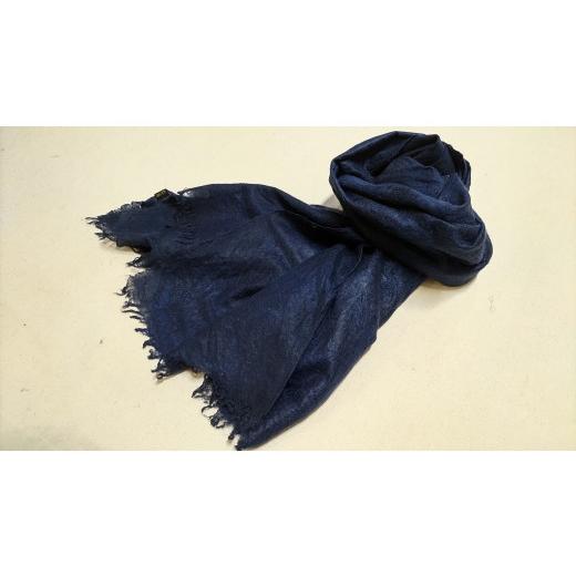 ふるさと納税 織物・繊維品 鹿児島県 いちき串木野市 ニードルパンチストール ネイビー P-181bH P-181b ネイビー