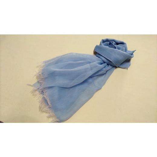 ふるさと納税 織物・繊維品 鹿児島県 いちき串木野市 極薄シャンブレーストール ブルー P-185bH P-185b ブルー