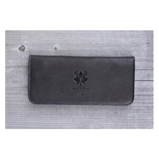 ふるさと納税 財布 広島県 東広島市 広島ジビエレザー東広島産天然鹿革 軽くて柔らかく手使いやすい本革スタンダード長財布 01ブラック ブラック