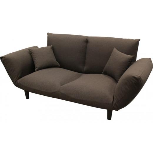 ふるさと納税 雑貨・日用品 インテリア 山梨県 市川三郷町 背もたれ&両肘リクライニング・バゲットソファ クッション2個付き(モカブラウン) リクライニ…