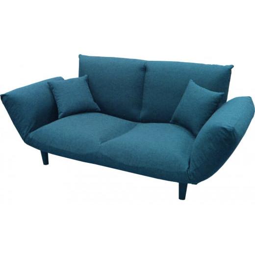 ふるさと納税 雑貨・日用品 インテリア 山梨県 市川三郷町 背もたれ&両肘リクライニング・バゲットソファ クッション2個付き(ターコイズ) 5839-9396 ター…