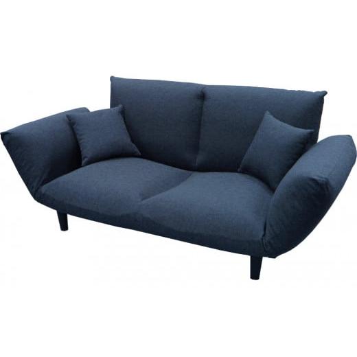 ふるさと納税 雑貨・日用品 インテリア 山梨県 市川三郷町 背もたれ&両肘リクライニング・バゲットソファ クッション2個付き(インディゴ) 5839-9397 イン…