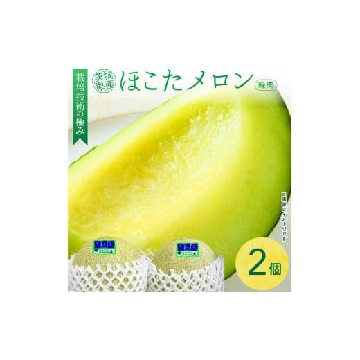 ふるさと納税 メロン メロン青肉 茨城県 鉾田市 完熟収穫ならではの旨味「ほこたメロン/緑肉」1箱(2個入)