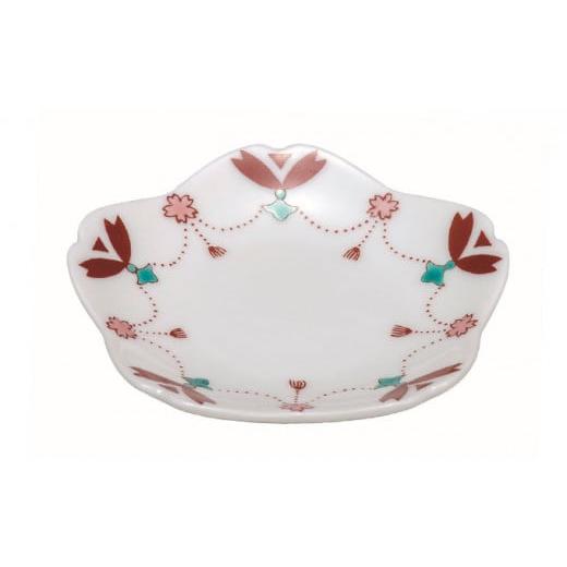 ふるさと納税 陶磁器・漆器・ガラス 石川県 能美市  No.5784-0476 九谷焼 3号皿・さくら 瓔珞 5枚セット a01 民芸品 工芸品 焼き物 食器の画像