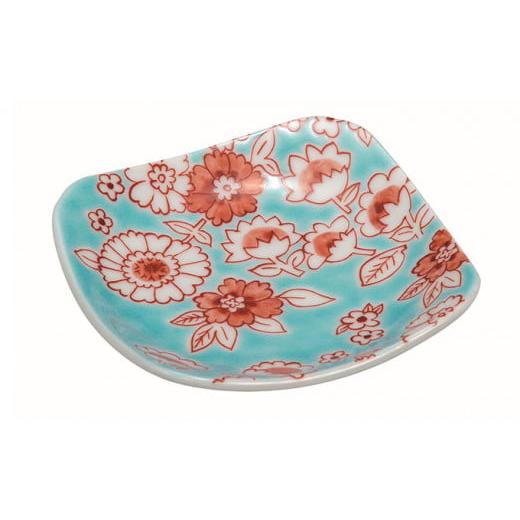 ふるさと納税 陶磁器・漆器・ガラス 石川県 能美市  No.5784-0478 九谷焼 3号皿・フラワーシャワー水色 5枚セット a01 民芸品 工芸品 焼き物 色鮮や 食器の画像