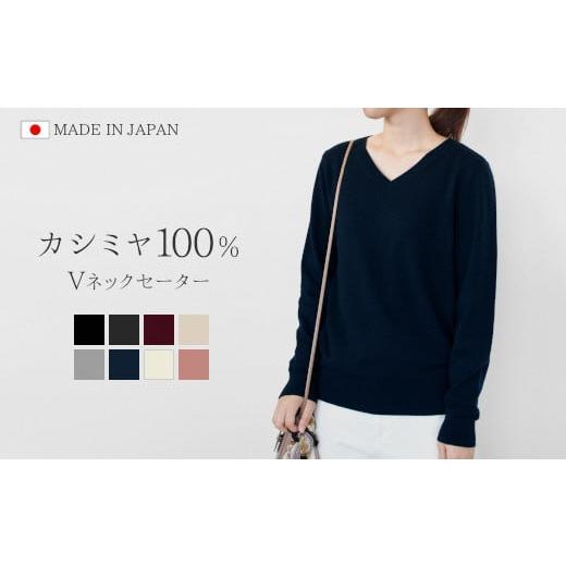 ふるさと納税 服 女 新潟県 五泉市 Vネックセーター カシミヤ 100% ( エンジ・L ) レディース 日本製 | ニット Vネック 薄手 無地 シンプル 長袖 秋冬 冬 新潟…