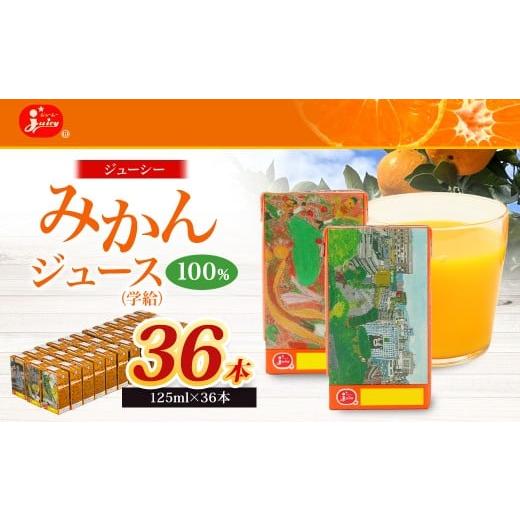 ふるさと納税 果汁飲料 みかん 熊本県 熊本市 ジューシー みかんジュース 100% (学給) 125ml×36本 合計4500ml 4.5L 蜜柑ジュース ミカンジュース オレンジジ…