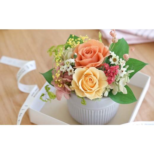 ふるさと納税 雑貨・日用品 花 徳島県 鳴門市 プリザーブドフラワー プリフラギフトボックスS オレンジ オレンジ