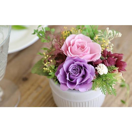 ふるさと納税 雑貨・日用品 花 徳島県 鳴門市 プリザーブドフラワー プリフラギフトボックスS パープル パープル