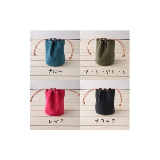 ふるさと納税 カバン 手提げ 富山県 朝日町 丸底の巾着バッグ S アーミーグリーン アトリエSASSA 富山県 朝日町 34310170 アーミーグリーン
