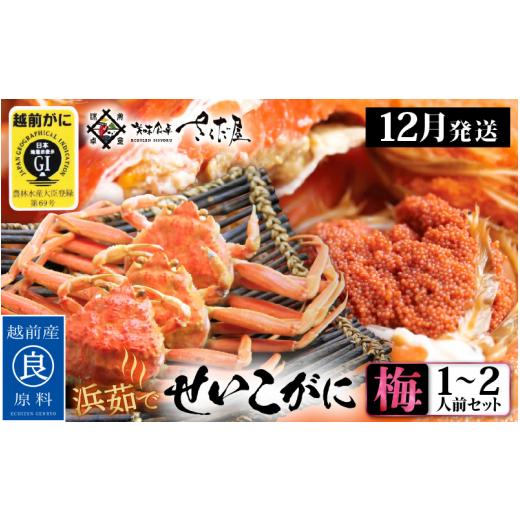 ふるさと納税 カニ ずわいガニ 福井県 越前町 浜茹で 越前せいこがに 梅セット 1〜2人前 かに酢 食べ方しおり スプーン付き 雌 ズワイガニ カニ 越前ガニ セコ…