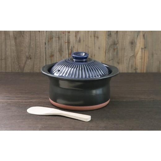 ふるさと納税 食器・グラス 三重県 四日市市 萬古焼(ばんこやき) セラミック加工IHごはん鍋2合炊 菊花瑠璃釉 四日市萬古焼 セラミック加工IHごはん鍋2合…