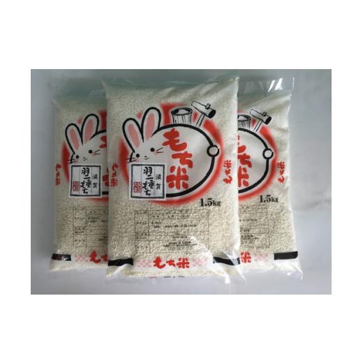 ふるさと納税 米・パン もち米 滋賀県 近江八幡市 新米 7年産 滋賀羽二重もち米 1.5kg×3袋 T036W1