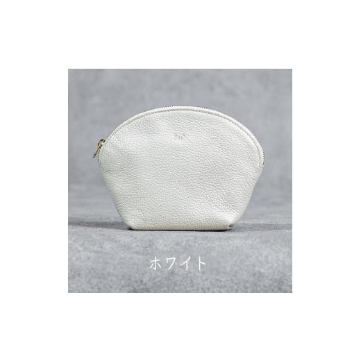 ふるさと納税 小物 兵庫県 福崎町 本革 ラウンドポーチ 日本製 レザー 革製品 ポーチ 化粧ポーチ 旅行 トラベル 出張 Liete WH-22 ホワイト ホワイト