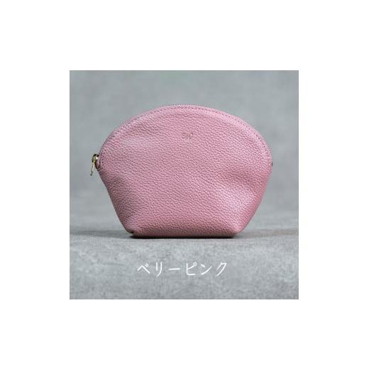 ふるさと納税 小物 兵庫県 福崎町 本革 ラウンドポーチ 日本製 レザー 革製品 ポーチ 化粧ポーチ 旅行 トラベル 出張 Liete WH-22 ベリーピンク ベリーピンク