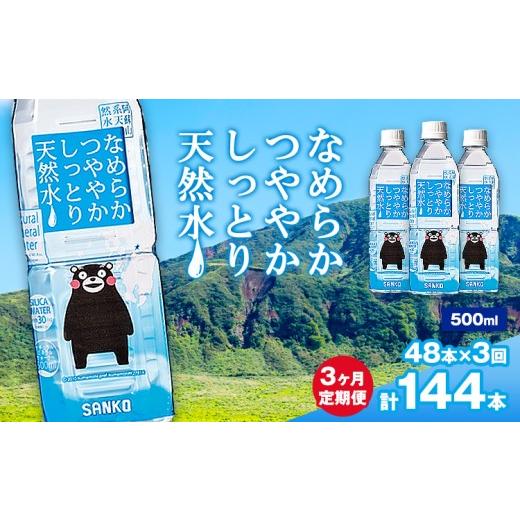 ふるさと納税 水・ミネラルウォーター 500mL〜999mL 熊本県 菊池市 3ヶ月定期便 なめらかつややかしっとり天然水 500ml 合計48本 24本×2ケース 3回 株式会社…
