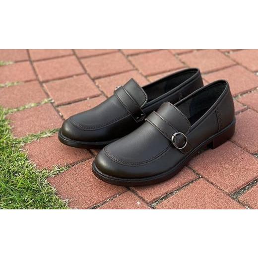 ふるさと納税 ファッション 靴 兵庫県 神戸市 職人手作り 靴ずれから解放 やわらかベルトローファー 学生靴 通学 通勤 冠婚葬祭 A0663(ダークブラウン) 02.…