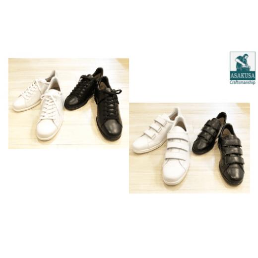 ふるさと納税 ファッション 靴 東京都 台東区 くつトレ?スニーカー(サイズ:26.5cm、デザイン:紐、カラー:白) 26.5cm 紐 白