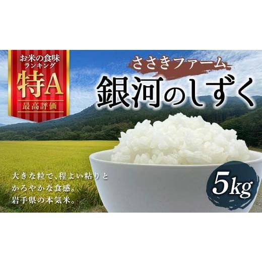 ふるさと納税 米 岩手県 山田町 新米 ささきファームの令和7年産 銀河のしずく 5kg 新米 三陸山田 山田町 お米 白米 精米 農産品 農家 YD-944