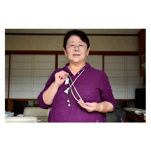 ふるさと納税 アクセサリー ネックレス 山梨県 韮崎市 一点もの 組紐 四つ組ネックレス・スワロパール（グリーン・ホワイト） 明聡美工房 山梨県 韮崎市 2074…