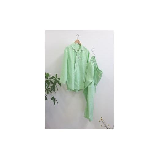 ふるさと納税 服 女 兵庫県 西脇市 33-19 カラフルコットンパジャマ 男女兼用 播州織使用 GREEN・Mサイズ GREEN・Mサイズ
