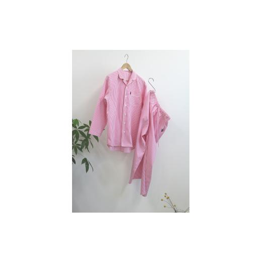ふるさと納税 服 女 兵庫県 西脇市 33-19 カラフルコットンパジャマ 男女兼用 播州織使用 PINK・Lサイズ PINK・Lサイズ
