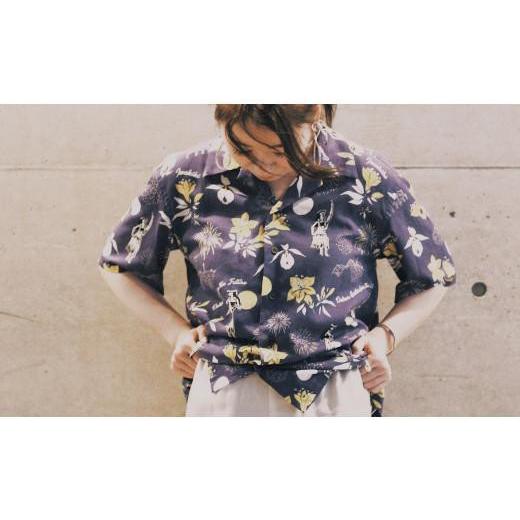 ふるさと納税 服 福島県 いわき市 いわき市発D2Cアロハシャツ「yourmood」(オープンカラー) NAVY_1サイズ 1サイズ