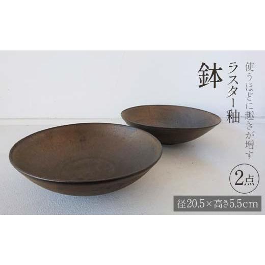 ふるさと納税 陶磁器・漆器・ガラス 富山県 立山町 使うほどに趣きが増す ラスター釉 鉢 2点 (径20.5×高さ5.5cm) 器 皿 食器 2枚 セット potter 佐藤みどり F…の画像