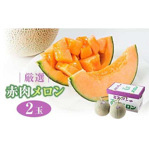ふるさと納税 メロン メロン赤肉 北海道 富良野市 厳選赤肉メロン2玉入箱 1269932