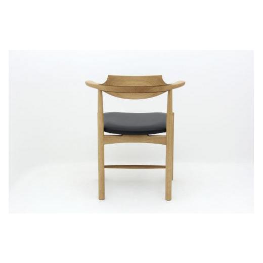ふるさと納税 家具 岐阜県 高山市 シズクルチェア OAK／本革ブラックダイニングチェア 飛騨の家具 飛騨家具 木馬舎 AY038の画像