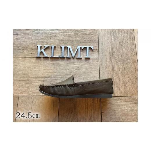 ふるさと納税 ファッション 靴 静岡県 静岡市 靴 KLIMTクリムトの ふわふわ楽チン モカシンシューズ ダークブラウン24.5cm 24.5