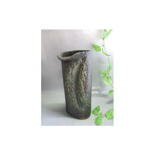 ふるさと納税 陶磁器・漆器・ガラス 滋賀県 甲賀市  信楽焼 緑彩釉花入れ 花入 花器 花瓶 nha-020の画像