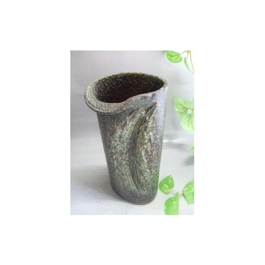ふるさと納税 陶磁器・漆器・ガラス 滋賀県 甲賀市  信楽焼 緑彩釉花入れ 花入 花器 花瓶 nha-020の画像
