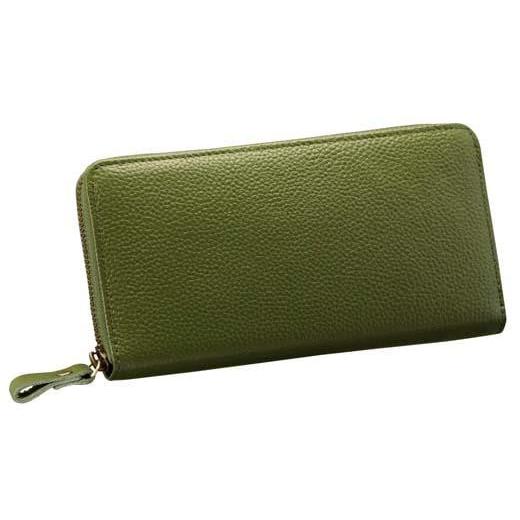 ふるさと納税 財布 兵庫県 豊岡市 豊岡工房 牛革コインが分けられる長財布(3774-03)オリーブ オリーブ