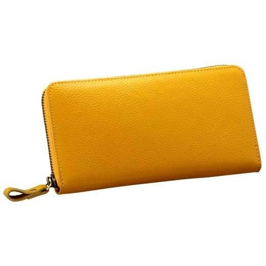 ふるさと納税 財布 兵庫県 豊岡市 豊岡工房 牛革コインが分けられる長財布(3774-18)イエロー イエロー