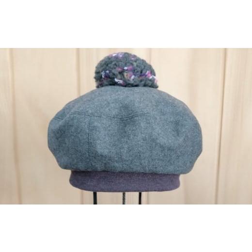ふるさと納税 小物 帽子 千葉県 松戸市 AO040 warmheart 子供用ボンボン付きベレー帽(マルベリーパープル) 50cm マルベリーパープル 50cm