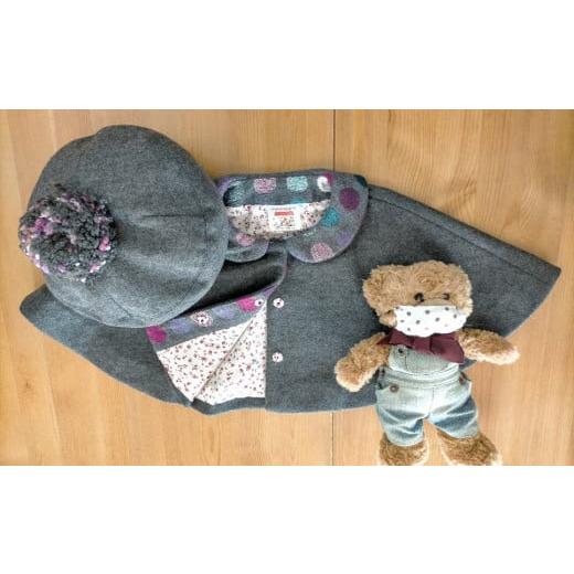 ふるさと納税 服 子ども 千葉県 松戸市 AO046 warmheart 子供用ケープコート(ピンクパープル系) 80サイズ ピンクパープル系 サイズ:80