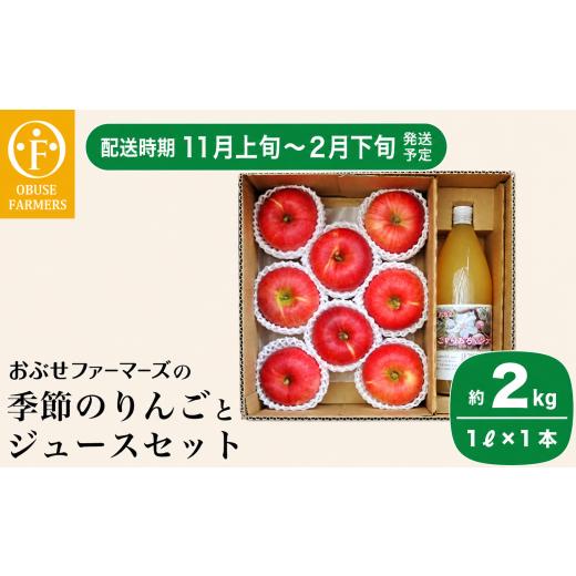 ふるさと納税 りんご 長野県 小布施町 季節のりんご 約2kg とりんごジュース 1リットル×1本 セット[ おぶせファーマーズ ]林檎 リンゴ フルーツ 果物 くだ…