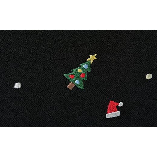 ふるさと納税 織物・繊維品 兵庫県 伊丹市 帯揚げ　黒地　ちりめん　クリスマスの刺繍　帯上げ　着物に No.5275-0235_6