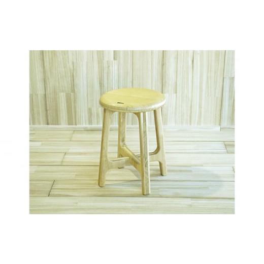 ふるさと納税 新潟県 加茂市 桐のラウンドスツール H45(ナチュラル)天然無垢の桐でできた椅子[サイズ:約W365 D365(座面320) H450(mm)・重さ:約1.8kg…