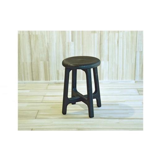 ふるさと納税 新潟県 加茂市 桐のラウンドスツール H45(焼杢)天然無垢の桐でできた椅子[サイズ:約W365 D365(座面φ320) H450(mm)・重さ:約1.8kg]家…