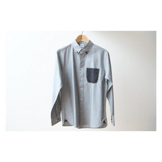ふるさと納税 服 茨城県 結城市 着心 結城紬 の ワンポイントシャツ グレイ Mサイズ 株式会社TMO結城[30日以内に出荷予定(土日祝除く)] 茨城県 結城市 シャ…