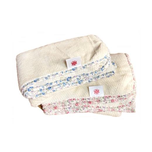 ふるさと納税 タオル・寝具 毛布 大阪府 泉大津市 このなめらかさは職人の技 ポンチョにもなる2wayハーフブランケット (泉大津毛布) アイボリー×ピンク (花柄…