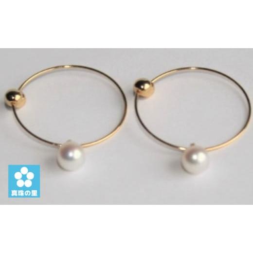 ふるさと納税 イヤリング 三重県 志摩市 真珠 パール イヤリング フープ ゴールド シンプル 普段使い カジュアル 三重県 志摩市 伊勢 アコヤ おしゃれ かわい…