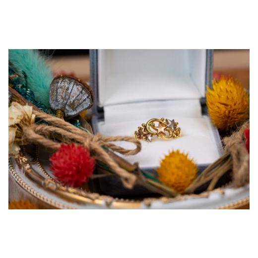 ふるさと納税 アクセサリー リング 山梨県 甲府市 サイズ:13.5号 甲府ジュエリー K18YG/PG/Pt900 星モチーフリング CRS-623YP サイズ:13.5号