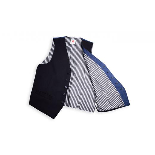 ふるさと納税 服 男 大阪府 柏原市 武道着技術の粋 仕事も遊びもタフに着こなす大人のベスト（黒｜LLサイズ）_2