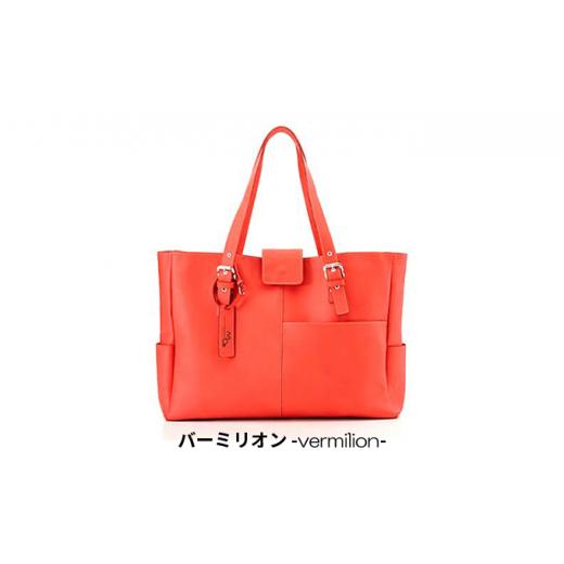 ふるさと納税 カバン トートバッグ 兵庫県 姫路市  No.5258-7301 0518 A4サイズでPCが入るかわいい本革トートバッグ（バーミリオン） バーミリオンの画像