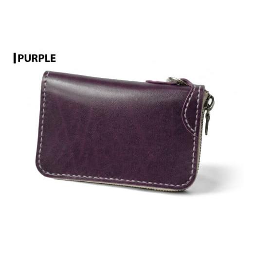 ふるさと納税 財布 宮城県 大和町 サムライクラフト ラウンドファスナーミドルウォレット パープル (150×90×厚み25mm) レザー 革 本革 レザー製品 革製品 財…