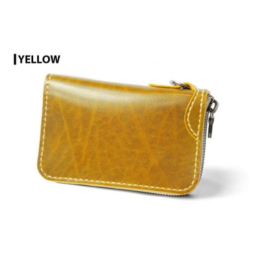 ふるさと納税 財布 宮城県 大和町 サムライクラフト ラウンドファスナーミドルウォレット イエロー (150×90×厚み25mm) レザー 革 本革 レザー製品 革製品 財…